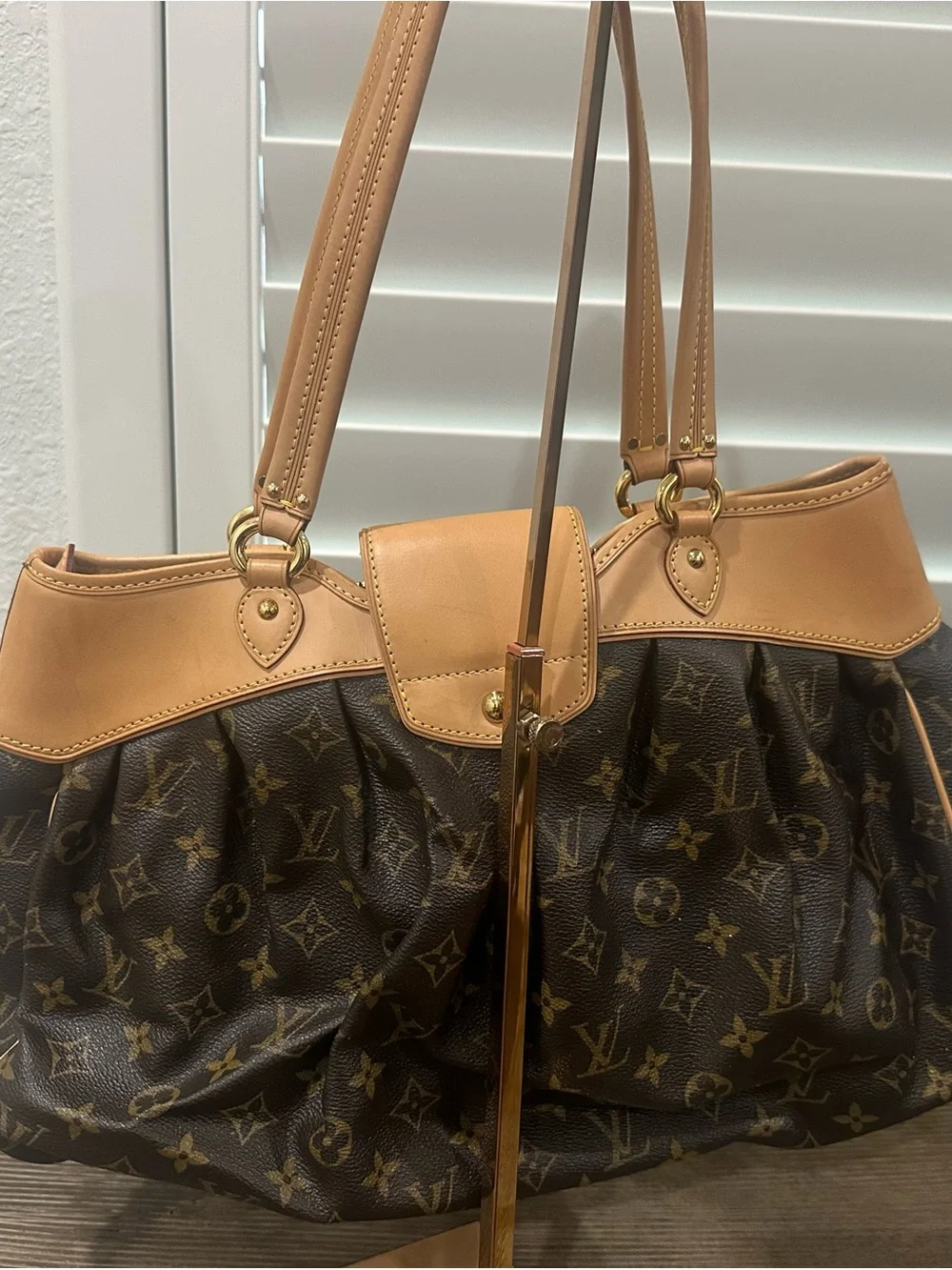 Louis Vuitton Boetie MM Monogram Bag with Vachetta Leather Trim